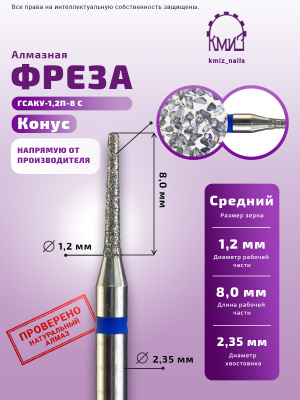 ГОЛОВКА АЛМАЗНАЯ ГСАКУ-1,2П-8С КОНУС