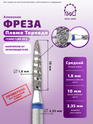 ГОЛОВКА АЛМАЗНАЯ ГСАПС-1,8П-10 С ТОРНАДО