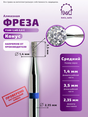 ГОЛОВКА АЛМАЗНАЯ ГСАУ-1,4П-3,5С КОНУС