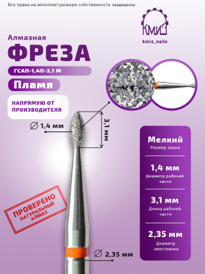 ГОЛОВКА АЛМАЗНАЯ ГСАП-1,4П-3,1 М ПЛАМЯ