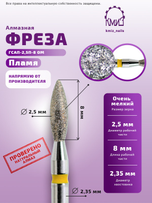 ГОЛОВКА АЛМАЗНАЯ ГСАП-2,5П-8 ОМ  